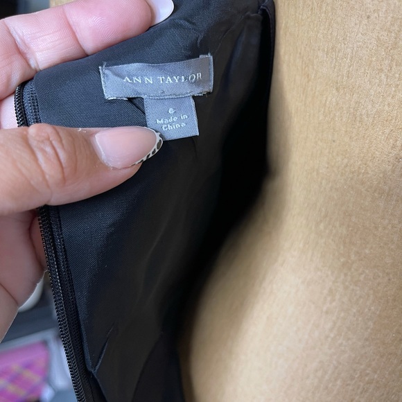 Ann Taylor A Line Black Satin strapless Dress - Picture 9 of 10